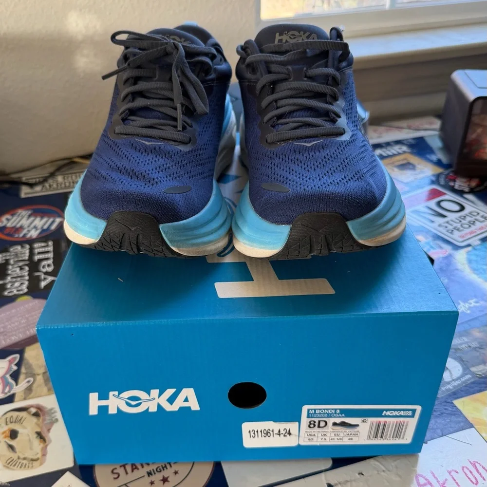 Hoka Navy and Light Blue Athletic Shoes Men’s 8D EU 41 Women’s 10 - Picture 7 of 7